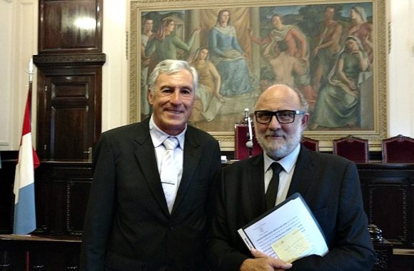 Juez Benavidez con el administrador General del Poder Judicial, Ricardo Rosemberg
