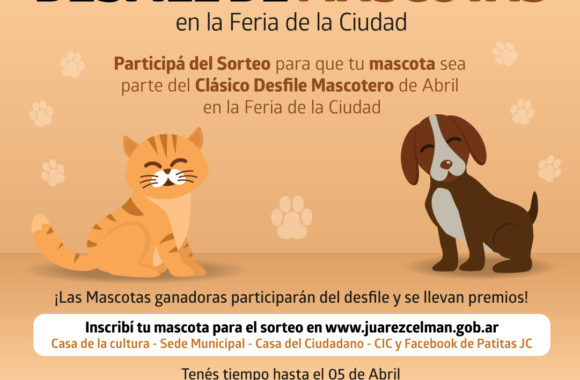 Placa Desfile de mascotas Estación Juárez Celman Myrian Prunotto Intendenta EJC18-01