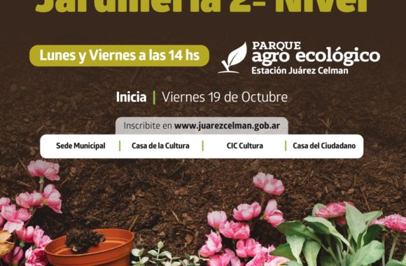 Auxiliar en Jardinería curso gratuito de la ciudad de Estación Juárez Celman gestión Myrian Prunotto