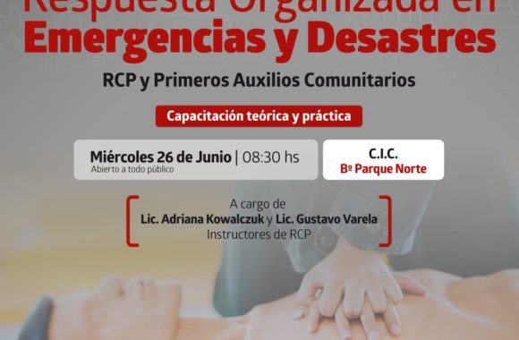 respuesta organizada en emergencias y desastres jornada gratuita estacion juarez celman gestion myrian prunotto
