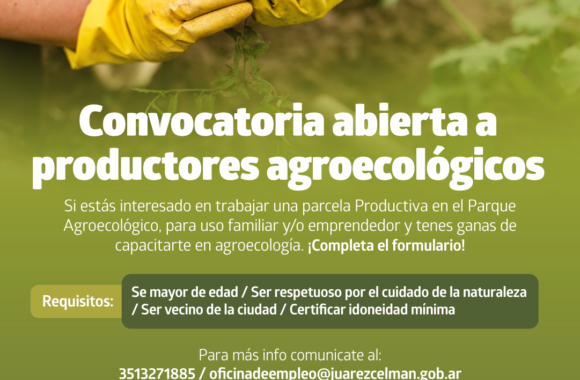 Convocatoria abierta a productores agroecológicos - Gestión Myrian Prunotto